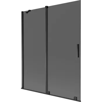 Vanová zástěna Mexen Velar dvoukřídlá vanová zástěna posuvná 140 x 150 cm, grafit, černá - 896-140-000-41-70 Vanové zástěny