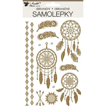 samolepka Anděl Samolepky plastické lapače snů s kamínky 14,5 x 25 cm