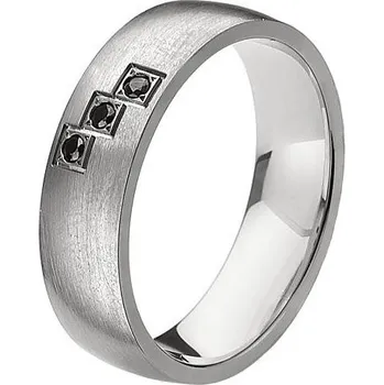 Prsten SWEPOL Dámský titanový snubní prsten se zirkony - velikost 46 - T1176-D-46