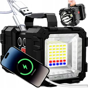 VÝKONNÁ AKUMULÁTOROVÁ LED SVÍTILNA OBOUSTRANNÁ REFLEKTOR POWERBANKA PRO KEMPOVÁNÍ CREE