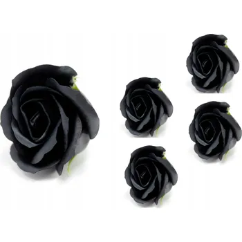 umělá květina 5 ks ČERNÁ RŮŽE mýdlové květy DO KYTICE box smutek znovuzrození dárek dar