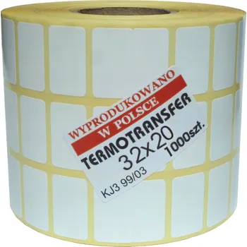 Samolepící etiketa Etikety, bílé termotransferové 32x20 ZEBRA, 1000 ks