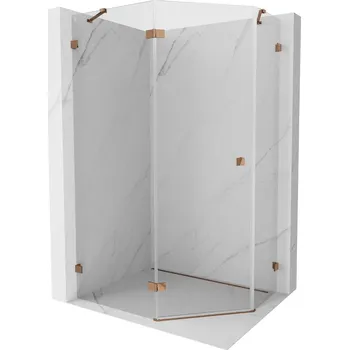 Mexen Lunar pětiúhelníková sprchová kabina s otevíráním vlevo 100 x 80 cm, transparentní, růžové zlato - 831-100L-080P-60-00-L Sprchové kouty