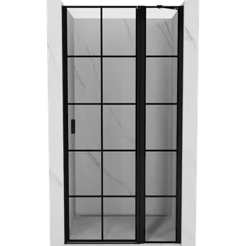 Sprchové dveře Mexen Mist sprchové dveře otočné pravé 85 cm, černá mřížka, černé - 8A4-085-000-70-77-P Sprchové dveře