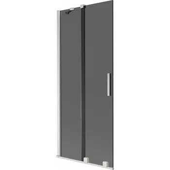 Vanová zástěna Mexen Velar vanová zástěna 2-křídlová posuvná 85 x 150 cm, grafit, kartáčovaný nikl - 896-085-000-41-97 Vanové zástěny