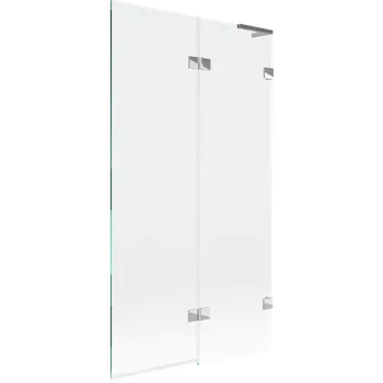 Vanová zástěna Mexen Lunar L vanová zástěna 2-křídlá pravá 100 x 150 cm, transparentní, chrom - 897L-100-100-01-00-P Vanové zástěny