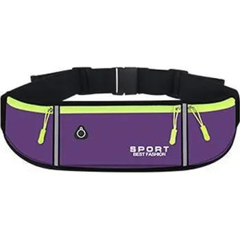 Outdoorové zavazadlo Sportovní běžecká ledvinka voděodolná kapsa na mobil drobnosti běh cyklistika fitness jogging praktické lehké nošení fialová