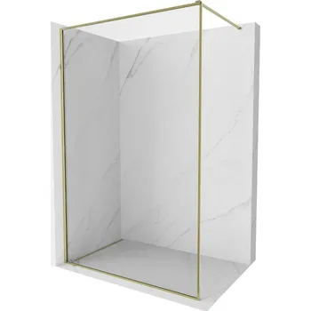 Mexen Kioto-F sprchová stěna Walk-in s rámem 70 x 202 cm, transparentní 8 mm, zlatá - 800-070-104-50-00 Sprchové stěny