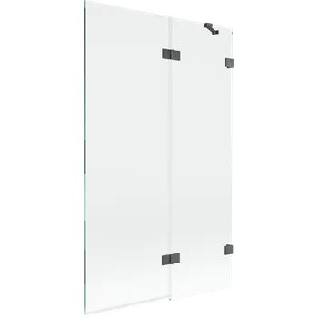 Vanová zástěna Mexen Lunar vanová zástěna 2-křídlová pravá 110 x 150 cm, transparentní, gun gray kartáčovaná - 897-110-100-66-00-P Vanové zástěny