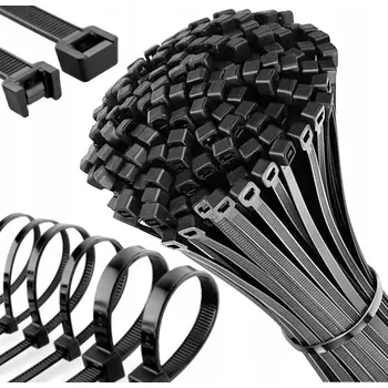 Stahovací páska ODOLNÉ STAHOVACÍ PÁSKY 4,8x300mm ČERNÉ PEVNÉ 100 KS