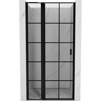 Mexen Mist L, 115 cm, levé otočné sprchové dveře, černá mřížka, černé - 8A4L-115-000-70-77-L Sprchové dveře