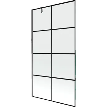 Vanová zástěna Mexen Next vanová zástěna jednodílná 100 x 150 cm, černá mřížka, gun metal - 895-100-000-00-77-95 Vanové zástěny