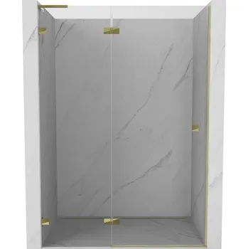 Mexen Lunar L sprchové dveře otočné levé 140 cm, transparentní, zlaté - 834L-140-000-50-00-L Sprchové dveře
