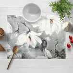 Sametové prostírání na stůl Tamara TMR-016 Designové květiny na šedozeleném 30x40 cm