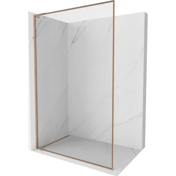 Mexen Kioto-XF L Walk-in sprchová stěna s rámem 60 x 202 cm, transparentní 10 mm, kartáčovaná měď - 800-060-174-65-00-XF Sprchové stěny