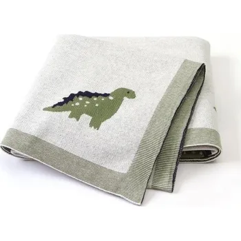 Dětská deka Dětská deka s dinosaurem světle šedá