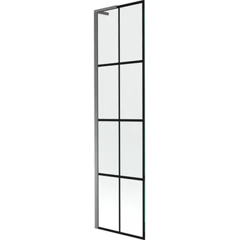 Vanová zástěna Mexen Next L vanová zástěna 1-křídlová 50 x 150 cm, černá mřížka, gun metal - 895-050-000-03-77-95 Vanové zástěny