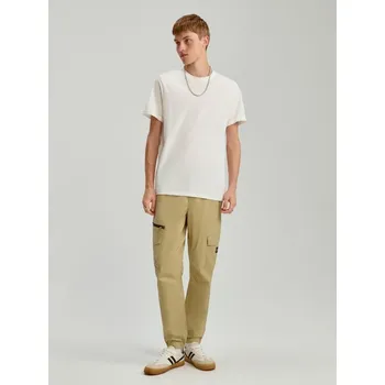 Pánské kalhoty Kalhoty joggers s cargo kapsami - XL LONG - House - béžová - 713FW-80X