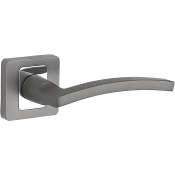 Dveřní kování Kuchinox Klika MADERA hranatá rozeta grafit chrom - (komplet 2 ks)