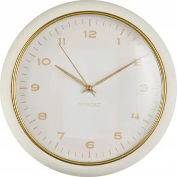 Hodiny NÁSTĚNNÉ ZÁVĚSNÉ HODINY KULATÉ KULATÝ BÍLÉ Ø 28 cm ZLATÉ RUČIČKY HODINKY