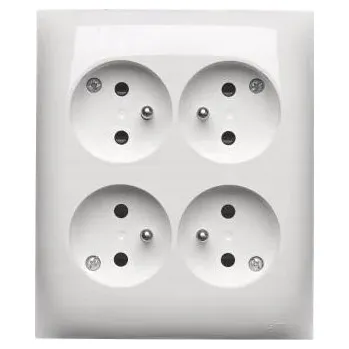 Elektrická zásuvka Čtyřnásobná zásuvka nástěnná ACGZN4Z/11 Simon Aquaclick Kontakt-Simon