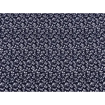 Bavlněná látka / plátno modrotisk drobné květinky, barva 2 modrá tmavá