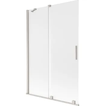 Vanová zástěna Mexen Velar vanová zástěna 2-křídlá posuvná 120 x 150 cm, mráz, kartáčovaný nikl - 896-120-000-31-97 Vanové zástěny