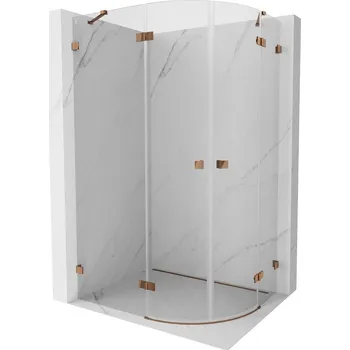 Mexen Lunar půlkruhová sprchová kabina výklopná levá 90 x 80 cm, transparentní, růžové zlato - 833-090L-080P-60-00 Sprchové kouty