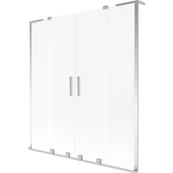 Vanová zástěna Mexen Velar L Duo vana paraván 2-dílný posuvný 140 x 150 cm, mražený, chrom - 896-140-003-32-01 Vanové zástěny