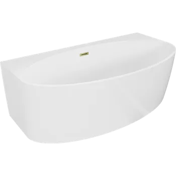 Vana Mexen Bruna volně stojící stěnová vana 150 x 82 cm, bílý lesk, přepad zlatý - 52731508200-50 Volně stojící vany