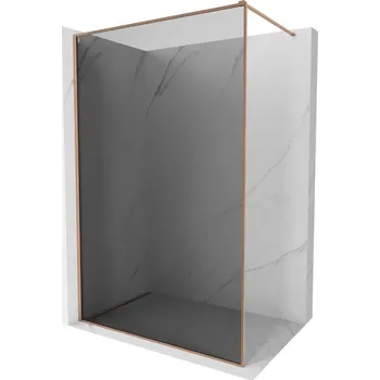 Mexen Kioto-F Sprchová stěna Walk-in s rámem 90 x 202 cm, grafit 8 mm, kartáčovaná měď - 800-090-104-65-40 Sprchové stěny