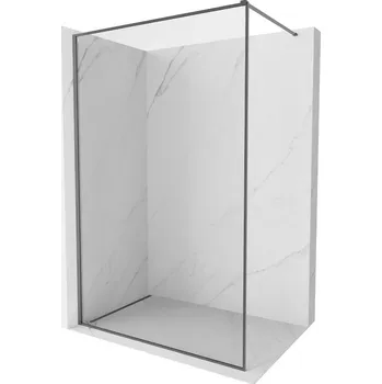 Mexen Kioto-F sprchová stěna Walk-in s rámem 145 x 202 cm, transparentní 8 mm, gun metal - 800-145-104-95-00 Sprchové stěny