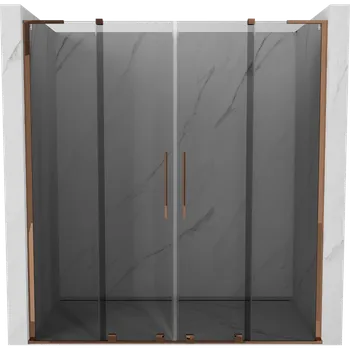 Sprchové dveře Mexen Velar L Duo sprchové dveře posuvné 180 cm, grafit, růžové zlato - 871-180-003-42-60 Sprchové dveře