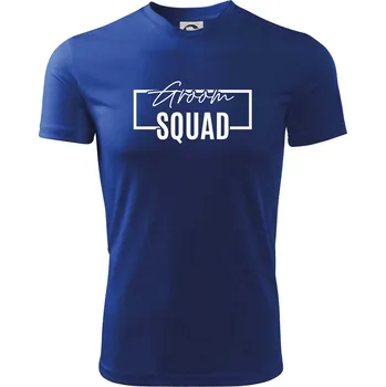 Pánské tričko Trika na rozlučku ve čtverci - Groom Squad - Pánské triko Fantasy sportovní (dresovina) - XL ( Královská modrá )