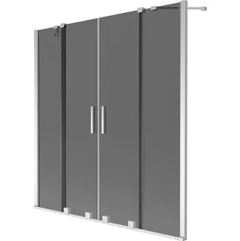 Vanová zástěna Mexen Velar Duo vanová zástěna 2dílná posuvná 160 x 150 cm, grafit, chrom - 896-160-000-42-01 Vanové zástěny