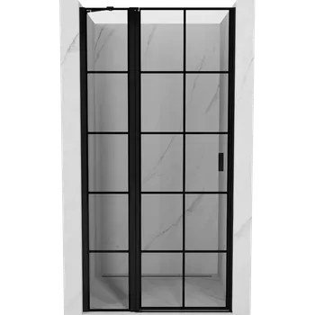 Mexen Mist sprchové dveře otevírací levé 115 cm, černá mřížka, černé - 8A4-115-000-70-77-L Sprchové dveře