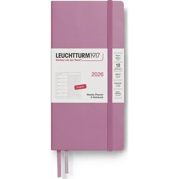 Diář Weekly Planner & Notebook 2026 Wallet (B6+ x A6) Dusty Rose - tečkovaný