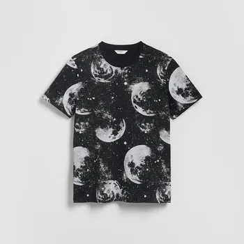 Pánské tričko Reserved - Tričko regular z bavlny - černý - 399EX-99X - 399EX-99X-M