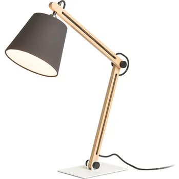 Lampička NIZZA stolní Polycotton černá/dřevo 230V LED E14 7W