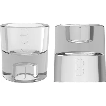 Bolsius Svícen sklo masiv 61x65 mm 2v1 na Čajovou a kónickou svíčku 280 gram 280 gram