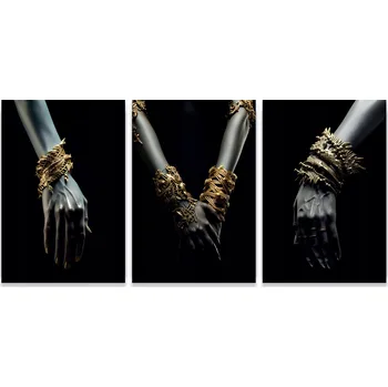 Obraz Plakáty na Zeď Žena Sada 3 Obrazů Ložnice Obývací Pokoj Bez Rámu 100x70