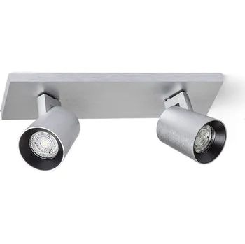 Žárovka KENNY II přisazená česaný hliník/černá 230V LED GU10 2x8W