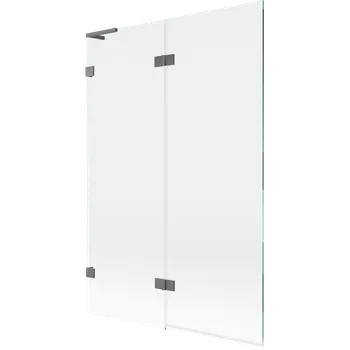 Vanová zástěna Mexen Lunar L vanová zástěna dvoukřídlová levá 120 x 150 cm, transparentní, gun metal - 897L-120-100-95-00-L Vanové zástěny