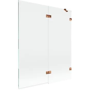 Vanová zástěna Mexen Lunar vanová obrazovka dvoukřídlá pravá 140 x 150 cm, průhledná, růžové zlato - 897-140-100-60-00-P Vanové zástěny