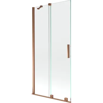 Vanová zástěna Mexen Velar vanová zástěna 2křídlá posuvná 90 x 150 cm, transparentní, růžové zlato - 896-090-000-01-60 Vanové zástěny