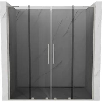 Sprchové dveře Mexen Velar L Duo posuvné sprchové dveře 170 cm, grafit, kartáčovaný nikl - 871-170-003-42-97 Sprchové dveře