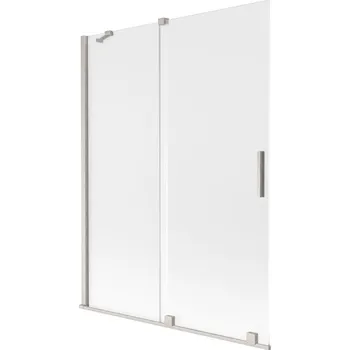 Vanová zástěna Mexen Velar vanová zástěna, dvoukřídlá, posuvná, 130 x 150 cm, námraza, kartáčovaný nikl - 896-130-000-31-97 Vanové zástěny