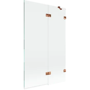 Vanová zástěna Mexen Lunar sprchová zástěna dvojkřídlá pravá 110 x 150 cm, transparentní, růžové zlato - 897-110-100-60-00-P Vanové zástěny