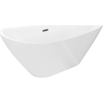 Vana Mexen Lotos volně stojící vana 150 x 75 cm, bílá, přepad gun gray kartáčovaný - 52051507700-66 Volně stojící vany