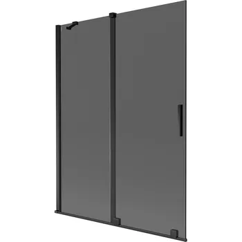 Vanová zástěna Mexen Velar dvoukřídlá posuvná vanová zástěna 130 x 150 cm, grafit, černá - 896-130-000-41-70 Vanové zástěny